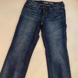 Cuffed dark denim jeans